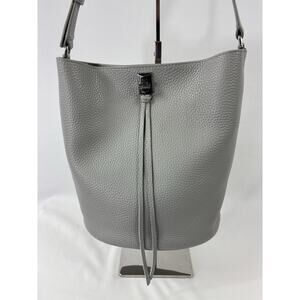 Rebecca Minkoff Darren Bucket Bag Pumice Light Grey Leather Crossbody Toggle